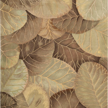 Nourison Tropics TS12 Brown Green Pure Tufted Wool Cotton Floral Rug 160x251 cm