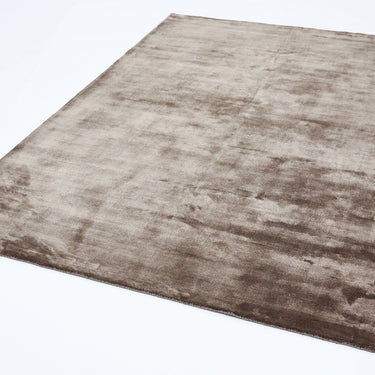 Katherine Carnaby Chrome Hand Made Rug Modern Plain Viscose Silky Shiny Luxurious Mushroom Brown Rug
