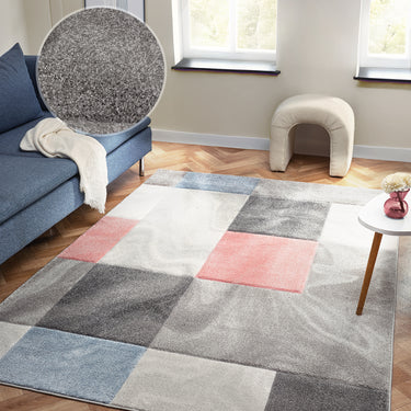 Orbit Riga 3D Multi Abstract Geometric Textured Hallway Runner Rug