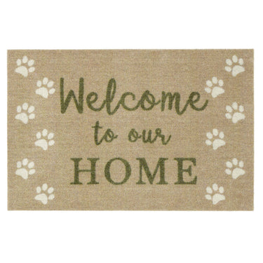 Howler and Scratch Pet Patterned Welcome Paws Washable Non-Slip Hallway Runner Rug
