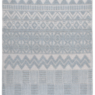 Anya ANR01 Rug Hand Made Wool Geometric Traditional Modern Bohomian Tribal Fringed  Rug in Duck Egg