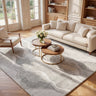 Consept Looms Dune Wavy Desert Sand Drift Pattern White Wool Viscose Textured Boho Rug - 170 x 240 cm (5'7"x7'10")