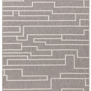 Asiatic London Camber Track Grey Abstract Geometric Flatweave Rug