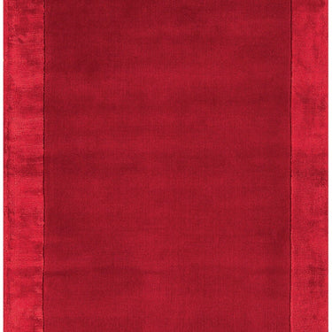 Ascot Modern Plain Hand Woven Wool Viscose Bordered Red Rug - Large 160x230 cm (5'3"x7'7")