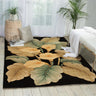 Nourison Tropics TS08 Black Gold Pure Tufted Wool Cotton Floral Rug 160x230 cm
