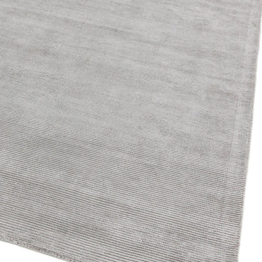 Reko Modern Contemporary Plain Hand Woven Viscose Silky Silver Rug