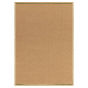 Asiatic London Bordo Boucle Sisal Linen Sage Green Border Natural Beige Jute Cotton Textured Flatweave Rug