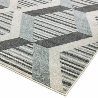 Asiatic London Colt CL12 Pyramid Diamond Grey Jute Polypropylene Geometric Textured Rug 120x170 cm