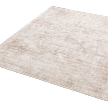 Blade Plain Silky Hand Woven Viscose Soft Shiny Rug Runner in Putty Ivory