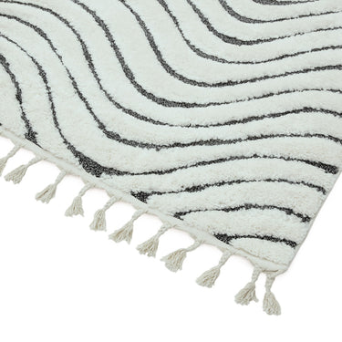 Asiatic London Ariana AR10 Ripple Boho Fringed Soft Scandi Multicolour Polypropylene Shaggy Moroccan Textured Rug