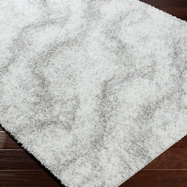 Cloudy Ivory and Dark Grey Plush Shaggy Rug