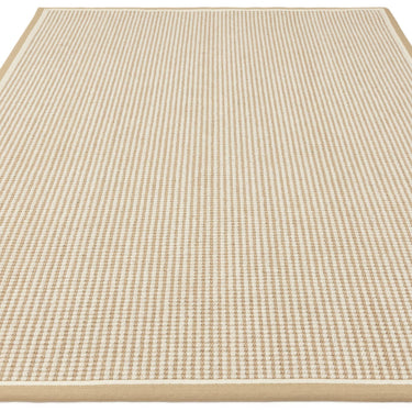 Korra Single Loop Linen Cream Wool & Jute Rug with Cotton Border