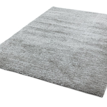 Payton Shaggy Rug Soft Fluffy Living Room Bedroom Silky Shimmer Silver Rug