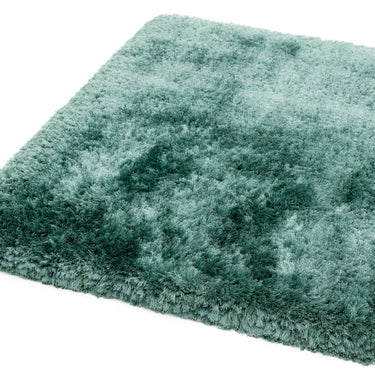 Plush Plain Shaggy High Pile Thick Silky Fluffy Soft Hand Woven Ocean Blue Rug