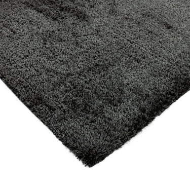 Payton Shaggy Rug Soft Fluffy Living Room Bedroom Silky Shimmer Charcoal Black Rug