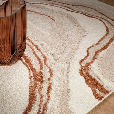 Asiatic London Mirage Quartz Marbled Texture Terra Natural Polypropylene Abstract Textured Rug