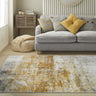 Consept Looms Lux LUX09 Machine Ivory Gold Washable Non-Slip Abstract Geometric Rug - Large 160x230 cm (5'3"x7'7")