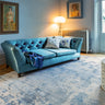 Asiatic London Astral AS04 Blue Shiny Acrylic Cotton Abstract Textured Hallway Runner Rug 80x150 cm