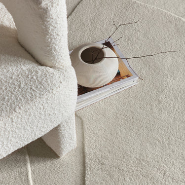 Sculptured Formation Cream Hand-Tufted Wool Scandi Abstract Rug