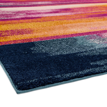 Nova NV05 Stripe Modern Abstract Painterly Rainbow Rug in Multi Colours