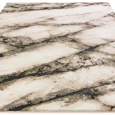 Asiatic London Mirage Mineral Marbled Texture Green Polypropylene Abstract Textured Hallway Runner Rug