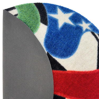 My Nylon Pattern World Cup Football Ball Washable Non-Slip Round Rug 65x65 cm