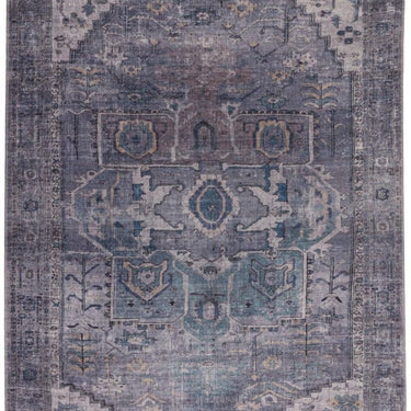 Kaya Noor KY03 Traditional Persian Tribal Medallion Floral Flatweave Washable Rug in Grey Silver