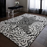Asiatic London Wilder Zebra Mono Animal Inspired Black White Cotton Textured Modern Rug - Large 160x230 cm (5'3"x7'7")