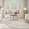 Brushstrokes BSK01 Artistry Silky Shimmer Beige Grey Polypropylene Abstract Textured Rug - XX-Large 274 x 366 cm (9'x12')