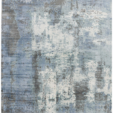 Gatsby Modern Abstract Shiny Viscose High Quality Hand Woven Navy Blue Rug