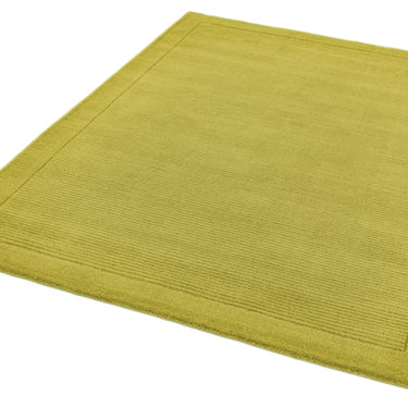 York 100% Wool Rug Hand Made Modern Plain Bordered Rug in Green
