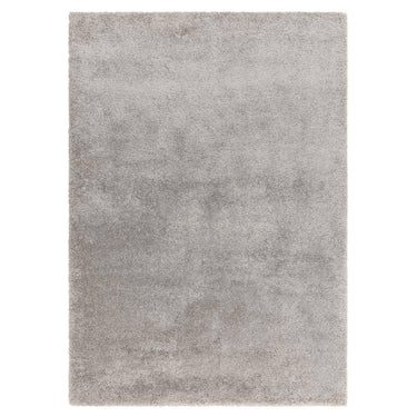 Asiatic London Atlas Thick Pile Silver Polypropylene Shaggy Textured Rug