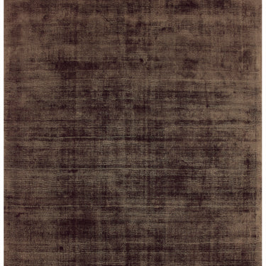 Blade Plain Silky Viscose Soft Shiny Rug Runner in Chocolate Brown