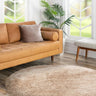 Asiatic London Cascade Cosy Soft High Pile Silky Shiny Hand-Woven Shaggy Textured Round Rug 160x160 cm - Round 160x160 cm (5'3"x5'3")