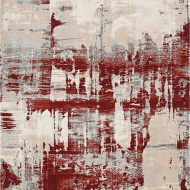 Nourison Maxell MAE14 Ivory Red Cotton Abstract Modern Rug