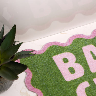 Dip and Drip Bathroom Bath Club Washable Non-Slip Bordered Rug 50x75 cm