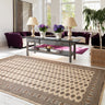 Bokhara Hand Made Rug Traditional Classic Wool Bordered Soft Beige Rug - Small 90x150 cm (3x5')