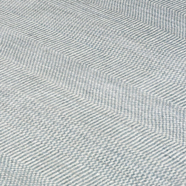 Asiatic London Darcy Stone Blue Striped Luxury By Katherine Hand-Woven Wool Viscose Geometric Rug