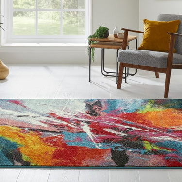 Consept Looms Art105 Multi Pictorial Pop Multicoloured Polypropylene Abstract Floral Rug