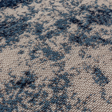 Dara Abstract Modern Outdoor Indoor Rug in Blue, Terra, Ochre, and Green