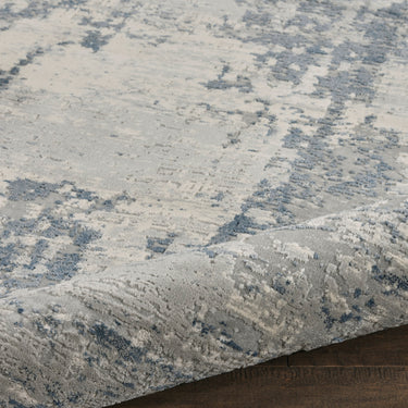 Nourison Rustic Textures RUS10 Ivory Blue Jute Polypropylene Abstract Textured Hallway Runner Rug