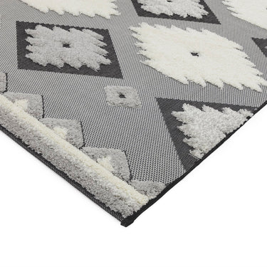 Monty Tribal Geometric Indoor Outdoor Rugs in Black Cream and Natural