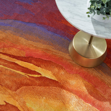 Prismatic Abstract Rug by Nourison Modern Luxury Soft Wool Silky Viscose Hand Tufted PRS25 Rug in Multicolour