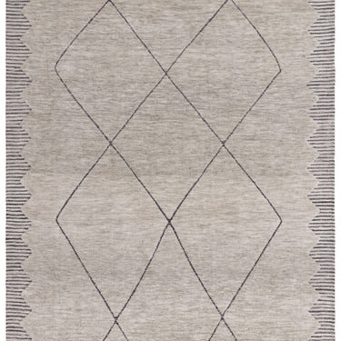 Asiatic London Mason Diamond Tribal Scandi Grey Silver Cotton Berber Moroccan Traditional Rug