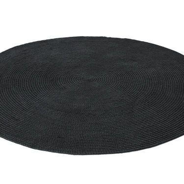 Nico Hand Made Indoor Outdoor Garden Kitchen Circle Round Rugs in Grey Black 200x200 cm