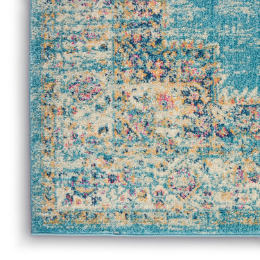 Nourison Passion PSN03 Traditional Medallion Persian Rug in Light Blue
