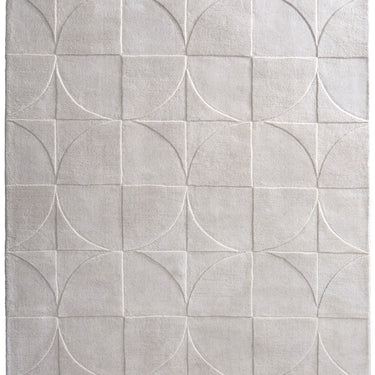 Origins Penny 3D Cream Hand-Carved Wool Traditional Geometric Rug