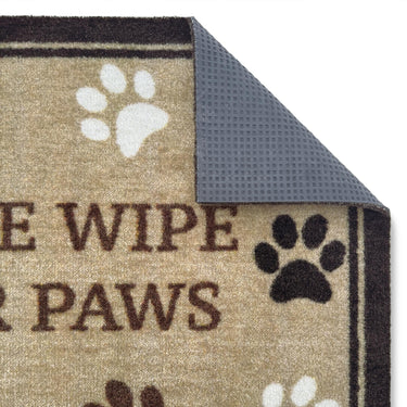 Howler and Scratch Pet Patterned Wipe Your Paws Border Washable Non-Slip Bordered Doormat 50x75 cm