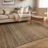 Asher Hand Woven Jute Cotton Tribal Pattern Natural Black Rug - Medium 120x170 cm (4'x5'6")