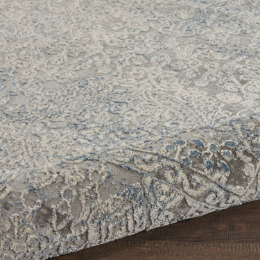 Nourison Rustic Textures RUS09 Ivory Blue Jute Polypropylene Abstract Textured Rug